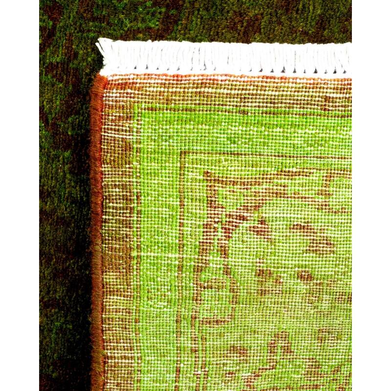 Overton Hand Knotted Wool Vintage Inspired Modern Contemporary Overdyed Gold Runner Rug - 2' 6" x 11' 8"