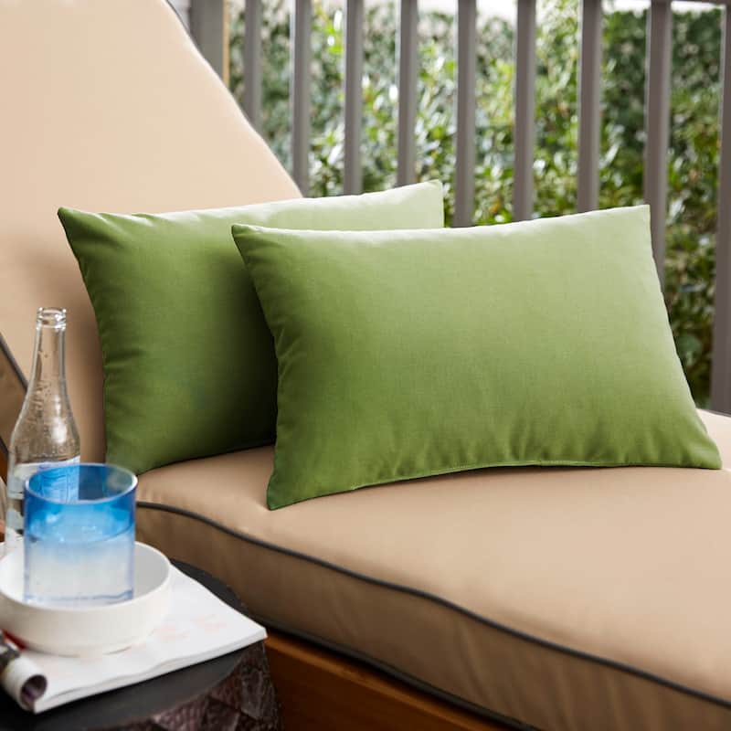 Sunbrella Spectrum Cilantro Indoor/Outdoor Knife Edge Pillow (Set of 2)