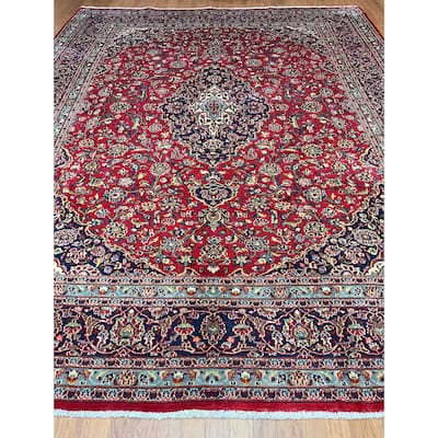 HERAT ORIENTAL Handmade Mashad Wool Rug - 9'7" x 12'6"