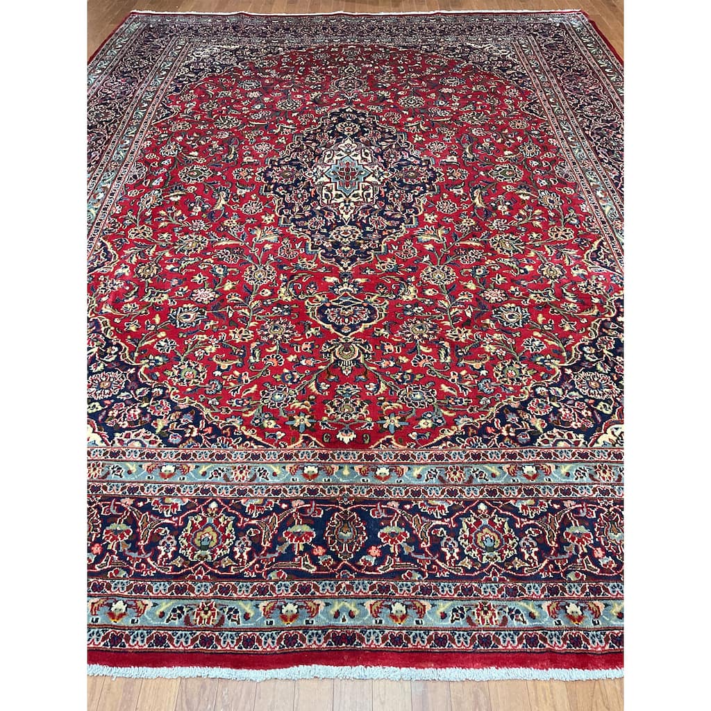 HERAT ORIENTAL Handmade Mashad Wool Rug - 9'7" x 12'6"