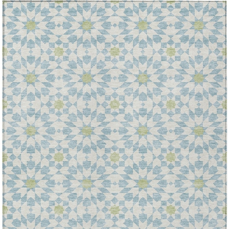 HomeRoots Floral Medallion Transitional Rectangle Outdoor Rug