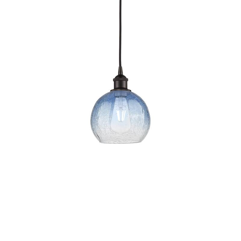 Innovations Lighting 616-1P-11-8 Brookhaven Globe Pendant Brookhaven - Oil Rubbed Bronze / Sapphire Blue