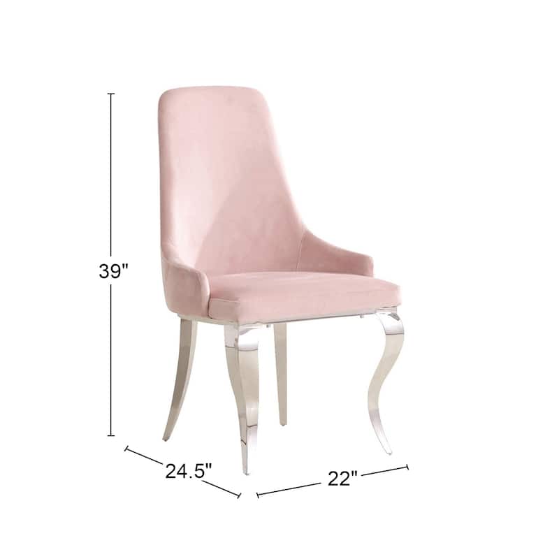 Set of 2 Velvet Upholstered Dining Chairs