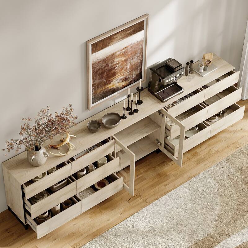 WAMPAT Modern Dresser with Adjustable Shelves and Drawer, 3 in 1 Storage Cabinet for Bedroom