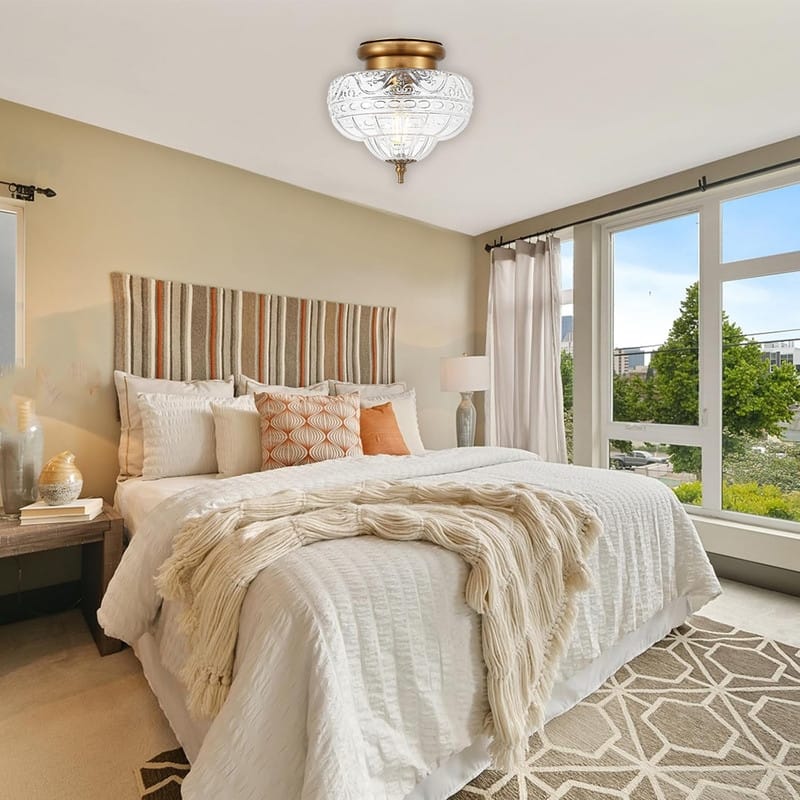 Modern light bulb gold light fixture glass ceiling light - N/A