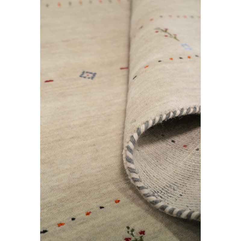 Hand Knotted Oriental 100% Wool Carpet Tribal Animal Pictorial Beige & Ivories Gabbeh Runner Rug - 11' 10'' X 4' 3''