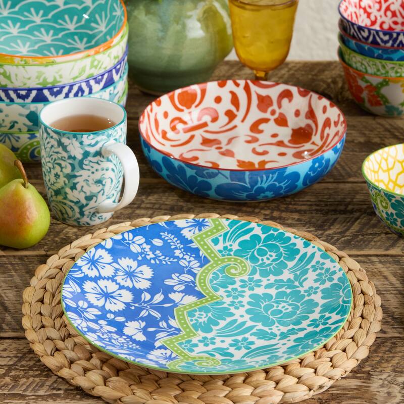 Certified International Pavillion 10.5" Dinner Plates, Set of 6 Assorted Designs - 10.50"L x 10.50"W x 1.13"H