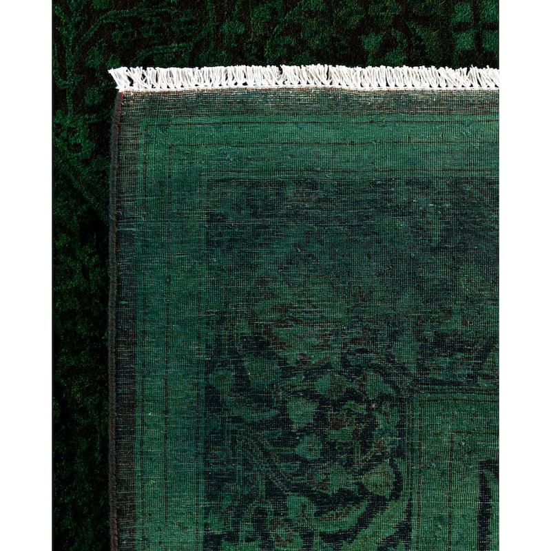 Overdyed One-of-a-Kind Hand-Knotted Area Rug - Green - 6' 1" x 9' 0"