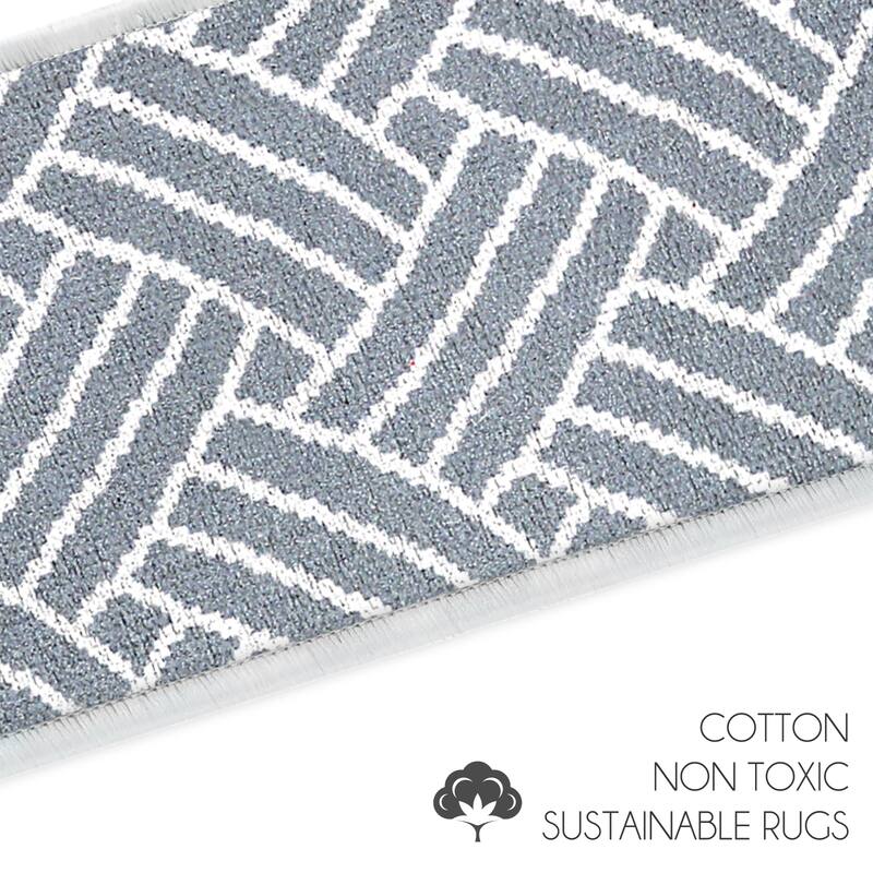 SussexHome Sisal Design 9" X 28" Stair Treads - 70% Cotton Anti-Slip Carpet Strips for Indoor Stairs-with Double Adhesive Tape
