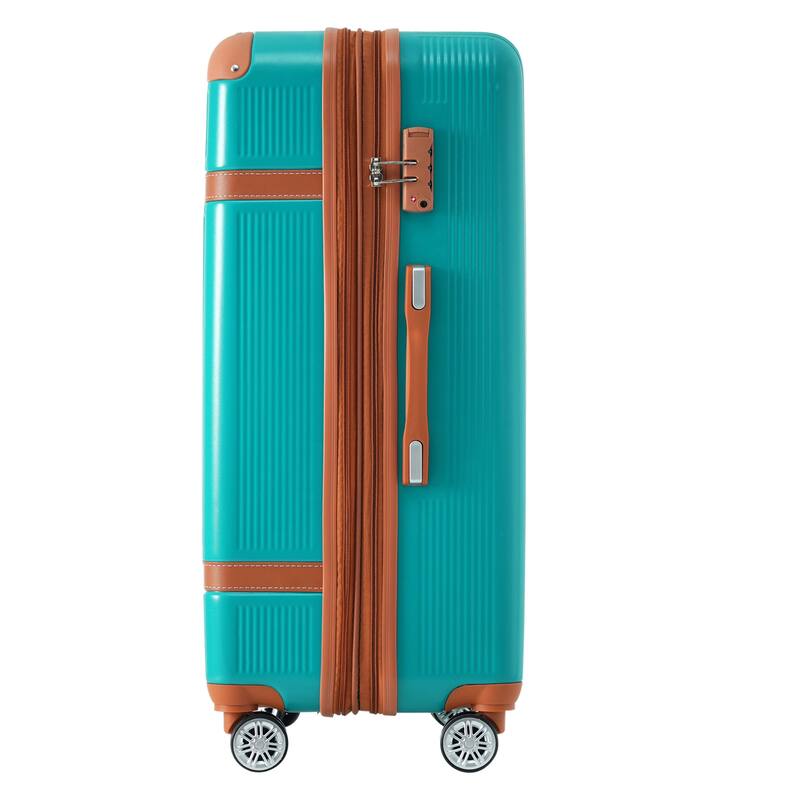 3 Piece Hardside Lightweight Luggage Sets with Double Spinner 8 Wheels and TSA Lock