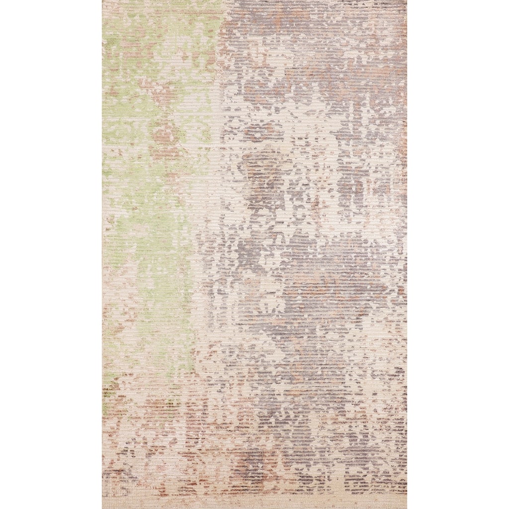 Contemporary Abstract Indian Foyer Rug Hand-Knotted Wool Carpet - 2'10"x 5'2"