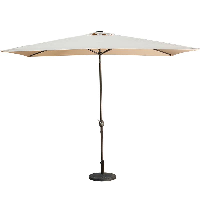 Clihome 10' x 6.5' Rectangular LED Market Patio Umbrella