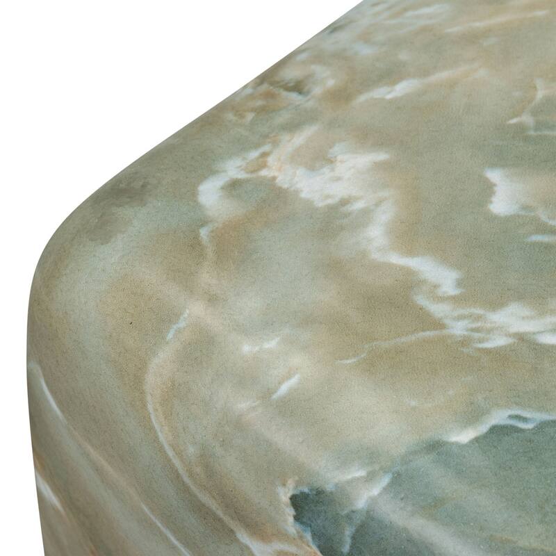Quadra Cube Concrete Side Table with Marble Finish