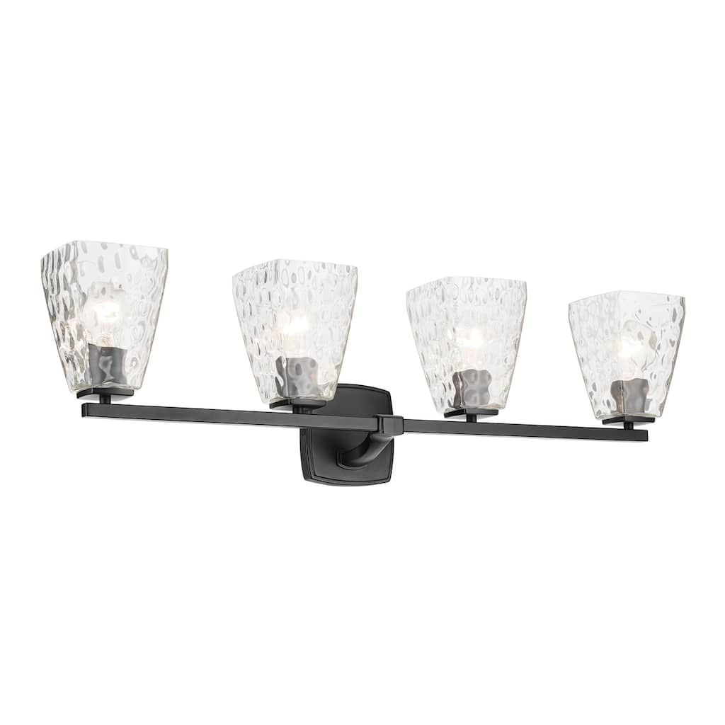 Kichler Lighting Marant 33.25" 4-Light Vanity Light with Clear Water Glass in Black