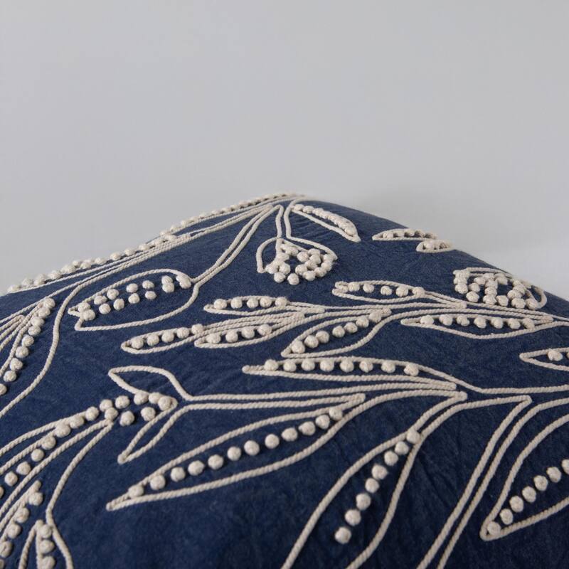 Rizzy Home Botanical Embroidered Throw Pillow
