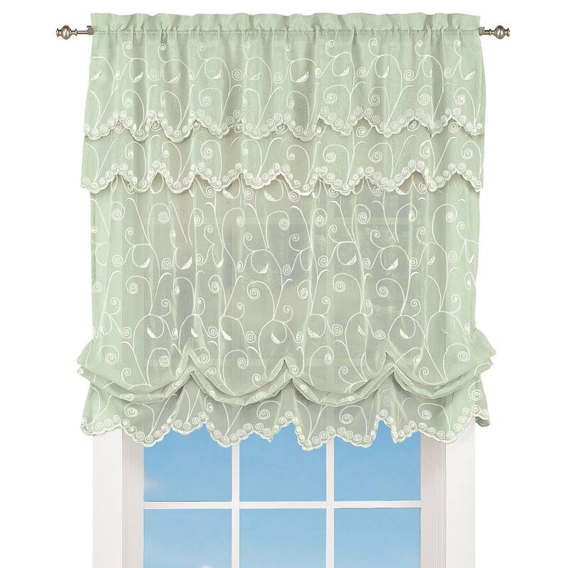 Sheer Scroll Balloon Curtain Shade 54" x 63" On Sale Bed Bath & Beyond 36918896