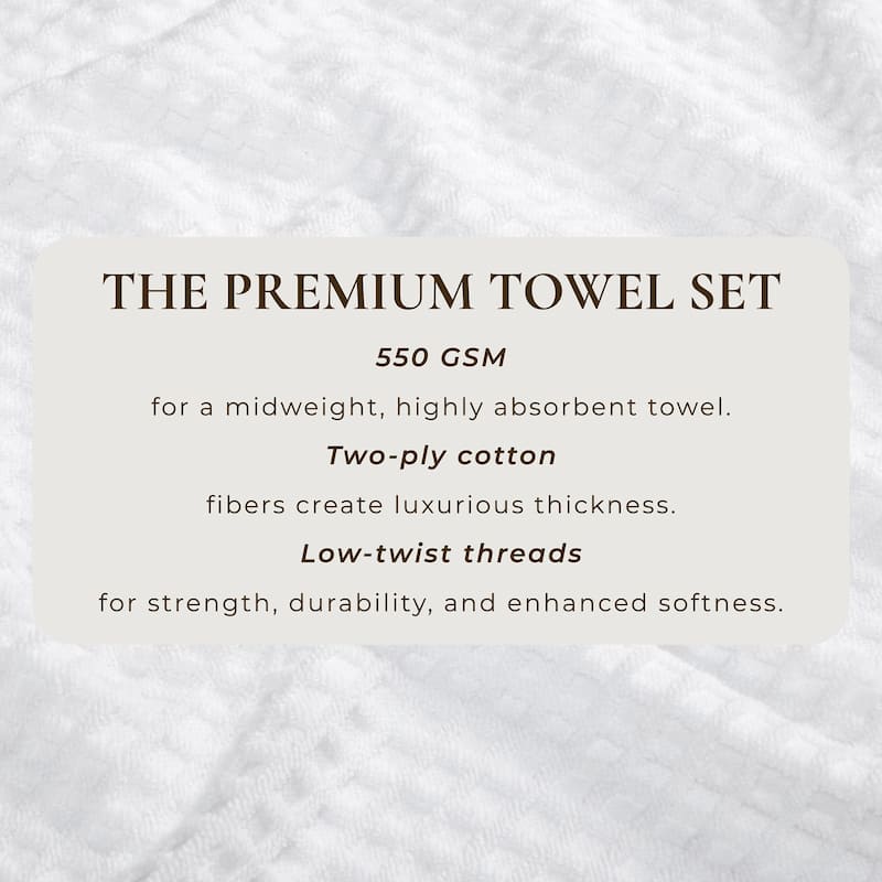 Linery & Co. Cotton Diamond Waffle Texture Bath Towels.