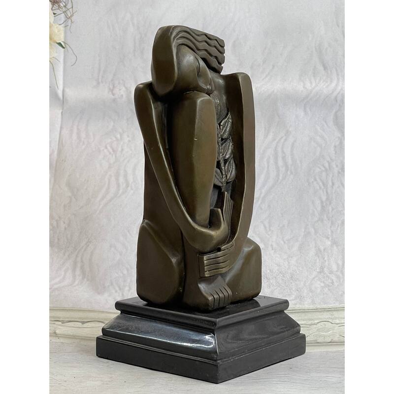 Signed Salvador Dali Abstract Woman Bronze Marble Base Figurine Hot Cast Figure