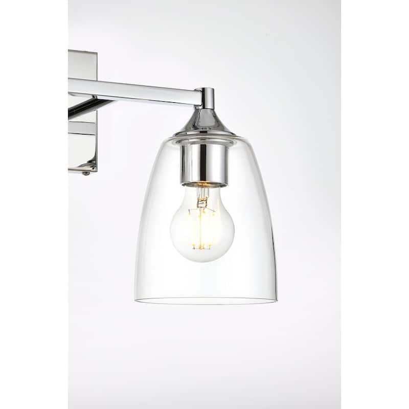 Gina 1 Light Black and Clear Bath Sconce