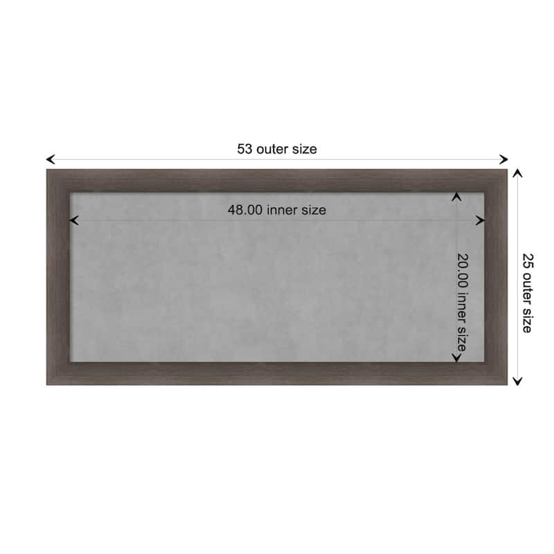 Amanti Art Hardwood Chocolate Framed Magnetic Board - Board Size 48x20
