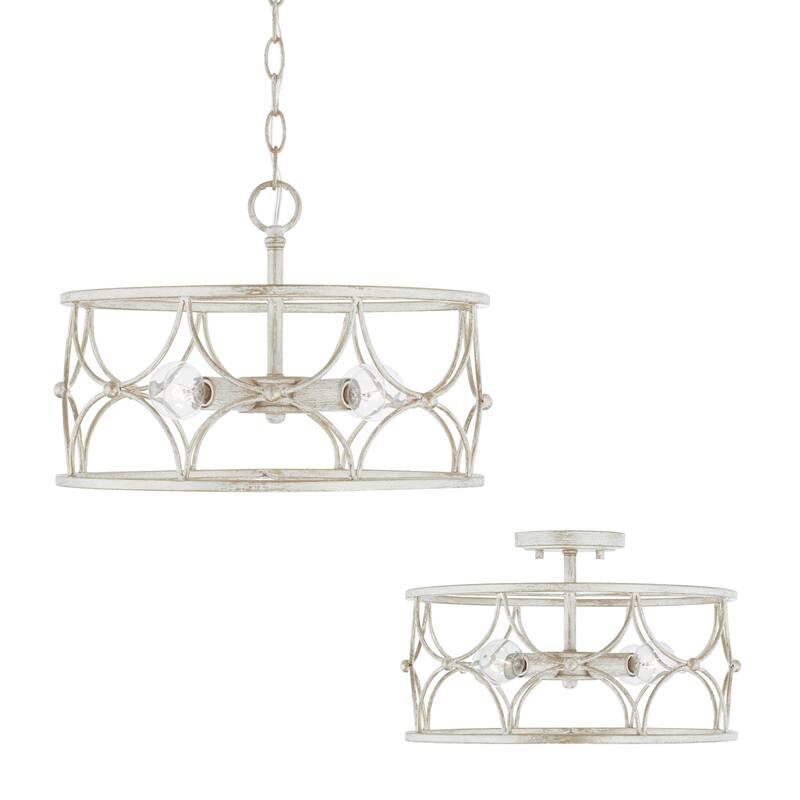 Ricci 4-light Winter White Dual Mount Semi-Flush/ Pendant
