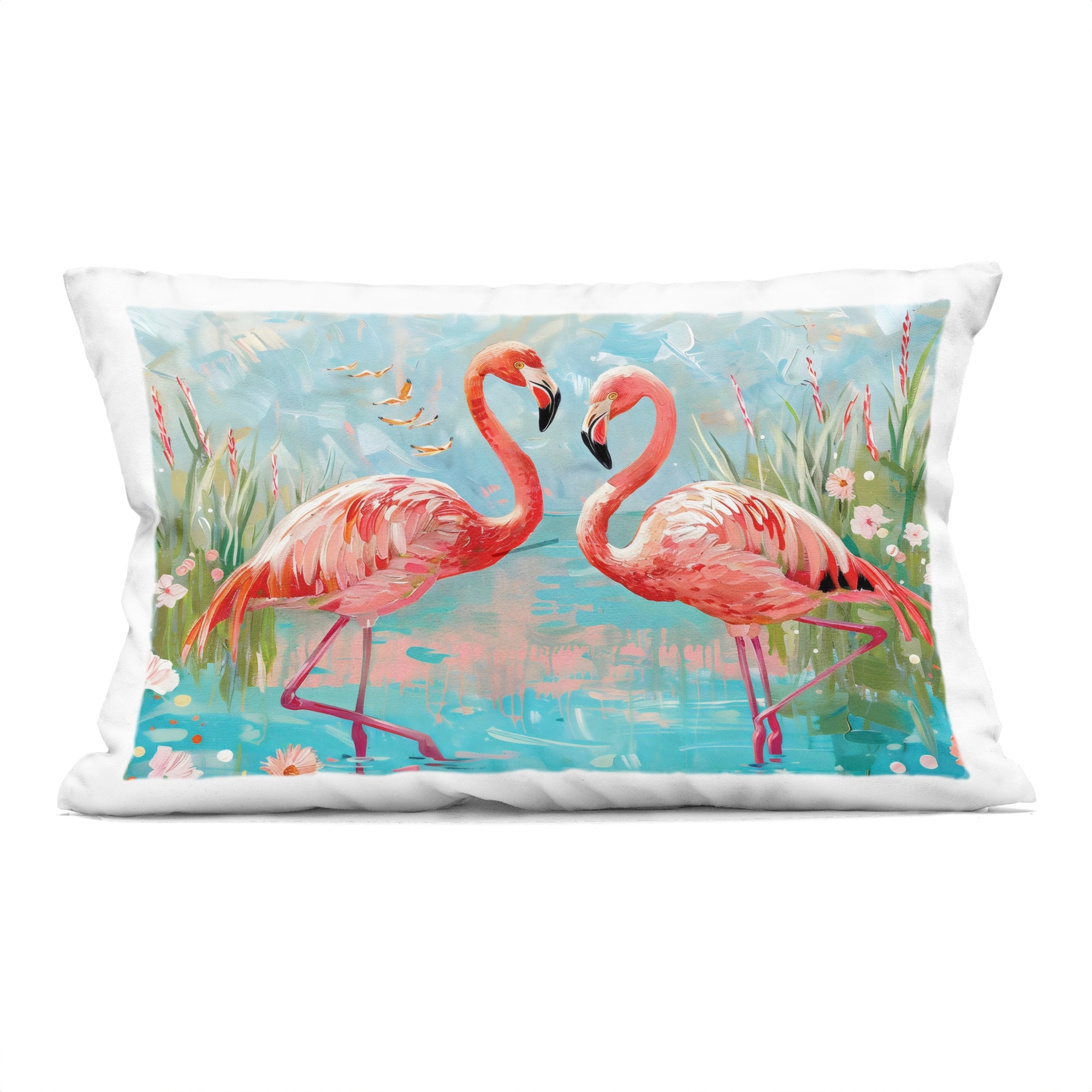 Stupell Modern Flamingo Love Decorative Printed Throw Pillow Design By LSR Design Studio
