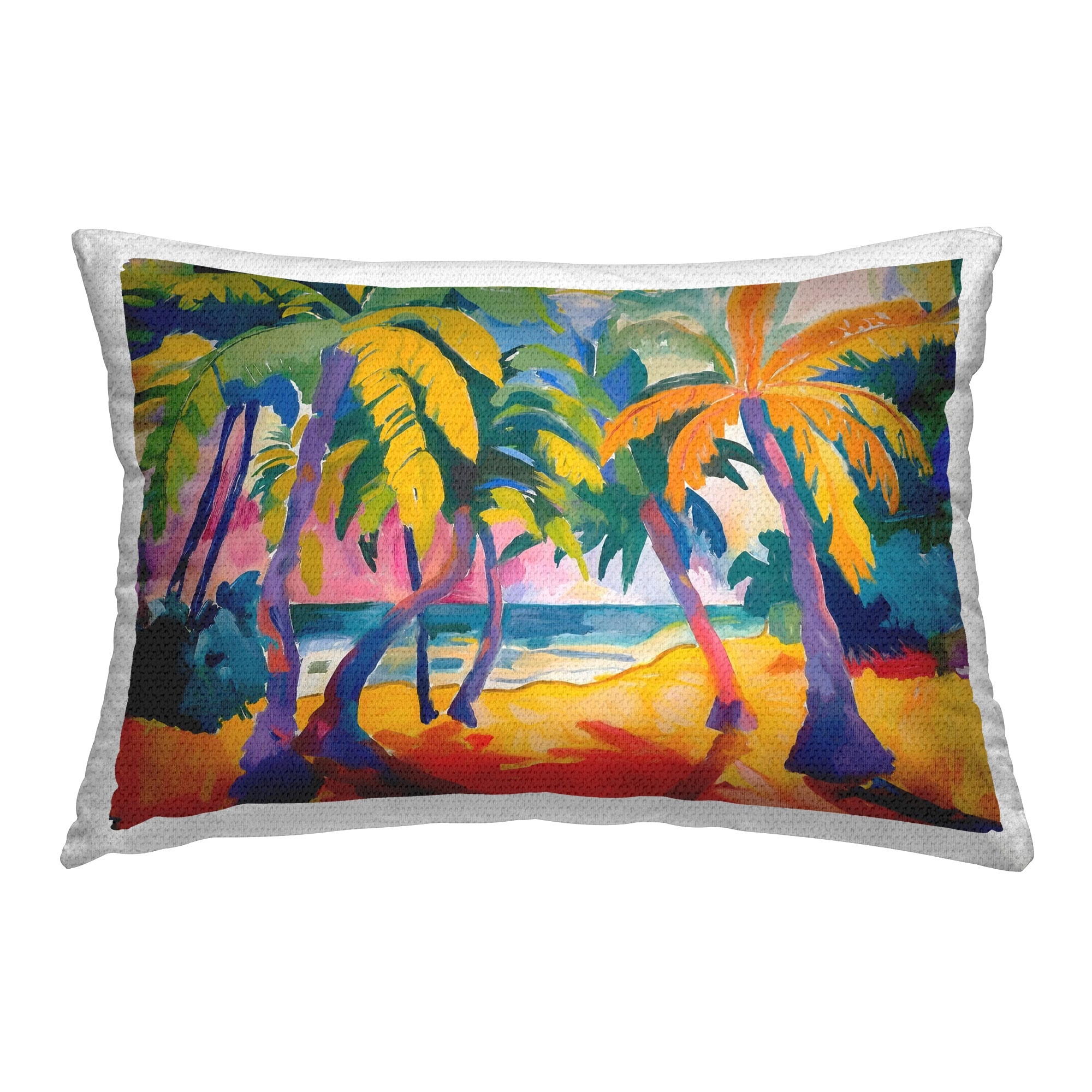 Stupell Tropical Palm Paradise Printed Outdoor Throw Pillow Design by Ramona Murdock