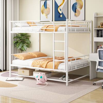 Full Over Full Metal Bunk Bed with Guardrails