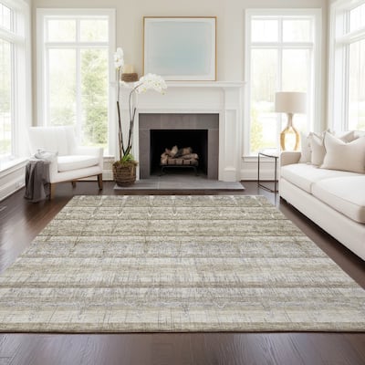 Machine Washable Indoor/ Outdoor Chantille Abstract Ombre Rug