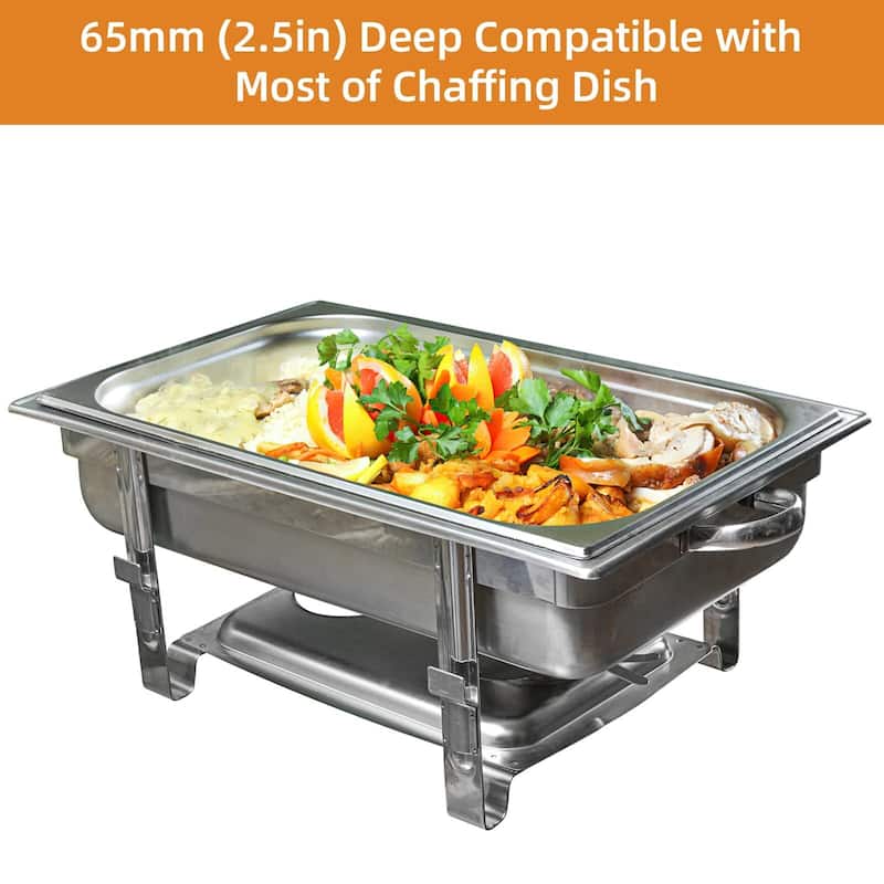 6 Pack Hotel Pan 2.5" Deep Steam Table Pan Full Size Restaurant Pans Commercial