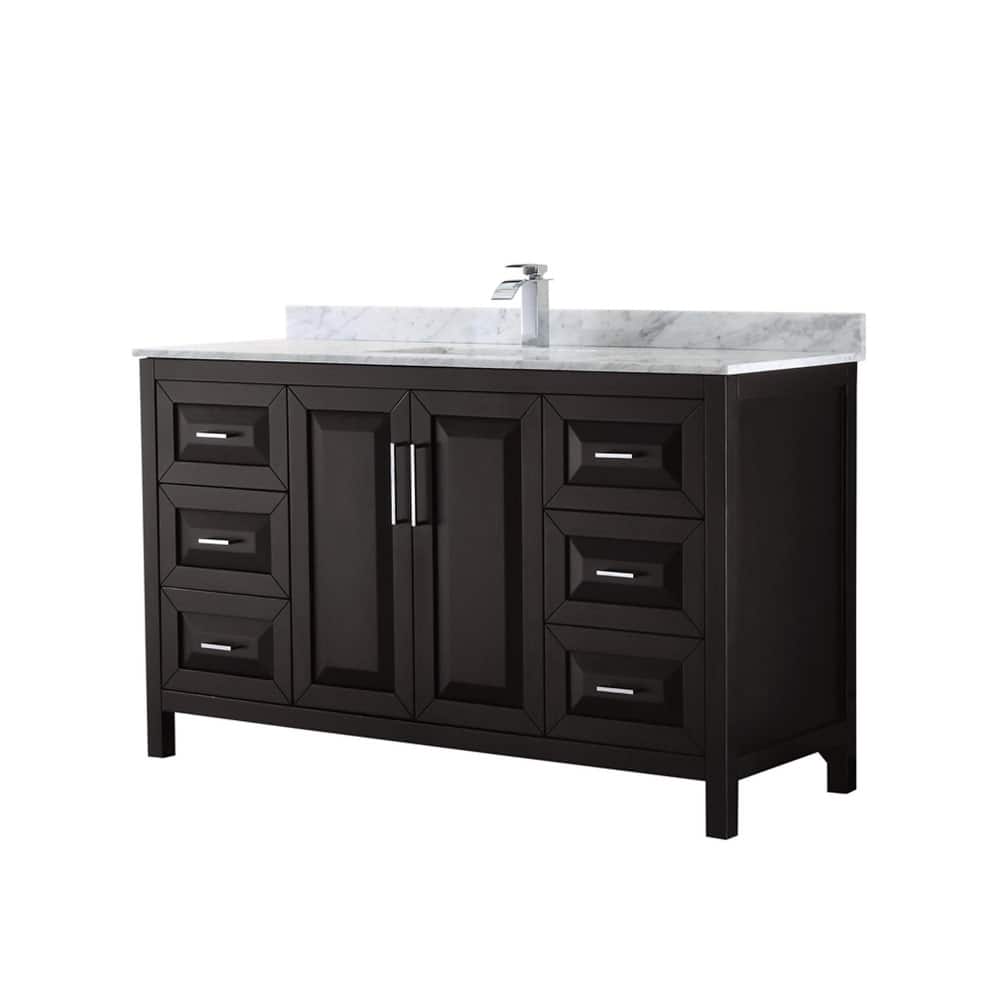 Wyndham Collection Daria 60" Free Standing Single Vanity Set with MDF