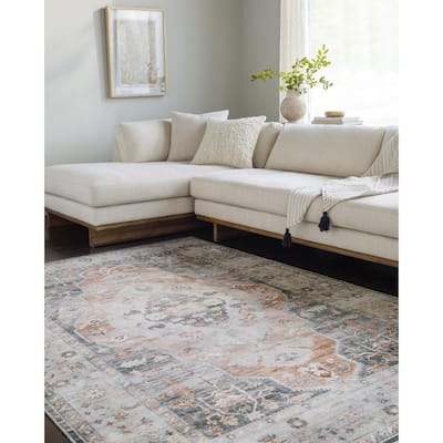 Livabliss Lavable Updated Traditional Medallion Machine Washable Area Rug