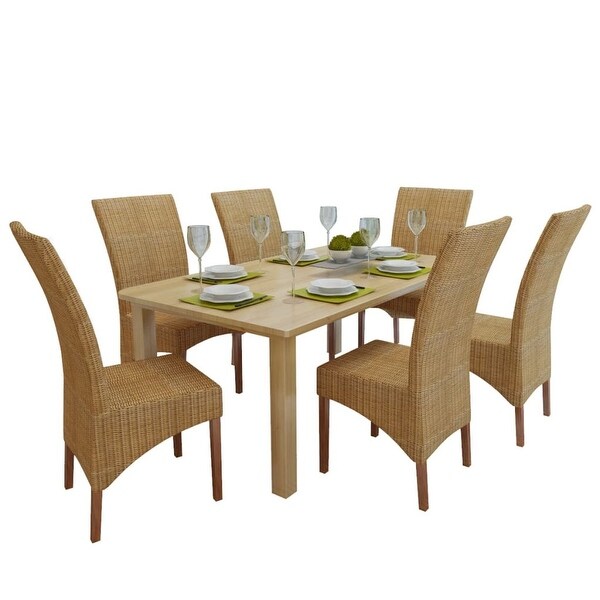 Shop vidaXL Dining Chairs 2 pcs Rattan Brown - Overstock - 19387834