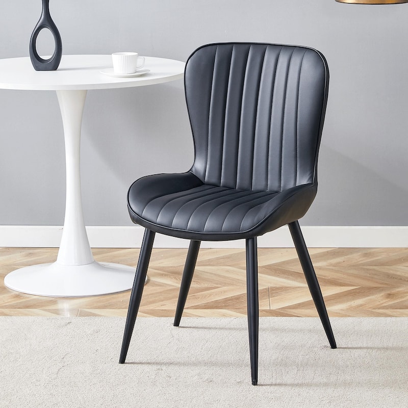 Luxury Dining Chair Set of 4, Shell-Back Upholstered Chairs with Metal Legs, Kitchen & Office High Back Side Chairs