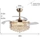 preview thumbnail 10 of 19, Kviflon 48" Crystal Fandelier Ceiling Fan with Light and Retractable Blades LED Dimmable for Bedroom Living Room - 48 Inches