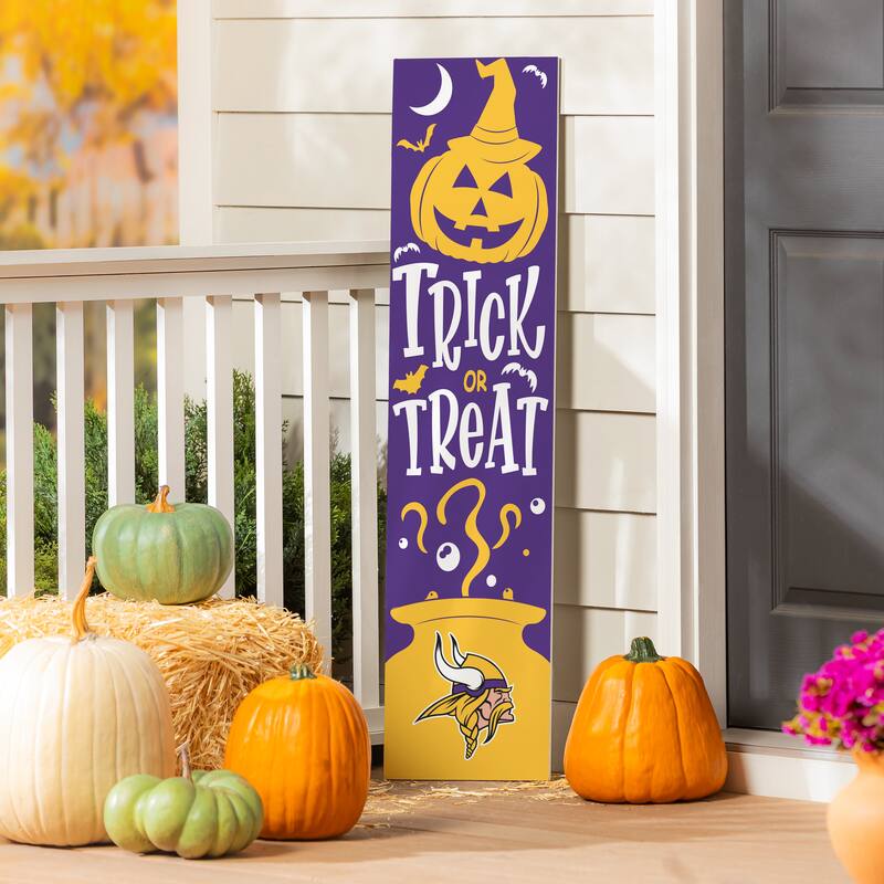 47" Double Sided Seasonal Porch Leaner, Minnesota Vikings - 47" x 11.25" - Halloween