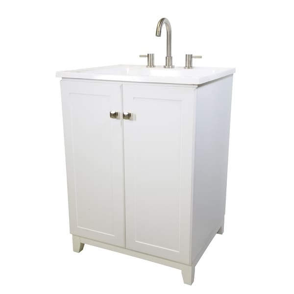 Design House 547232 24 Vanity Cabinet With Laundry Sink Semi Gloss White