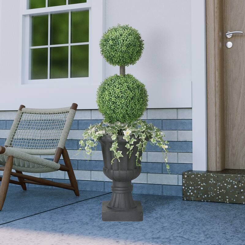 Puleo International 48" Topiary Boxwood Artificial Tree