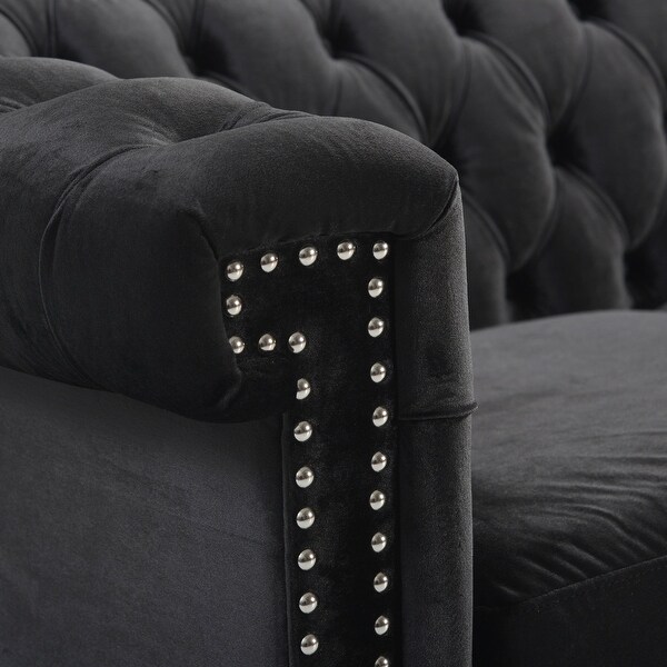 Chesterfield Sofa with Tufting, Nailhead Accents & Turned