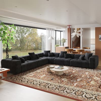 Extra Large Linen Corner Sectional Sofa Couch for Living Room Set