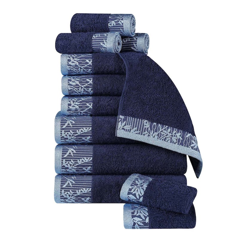 Superior Wisteria Cotton Floral Jacquard 12 Piece Bathroom Towel Set