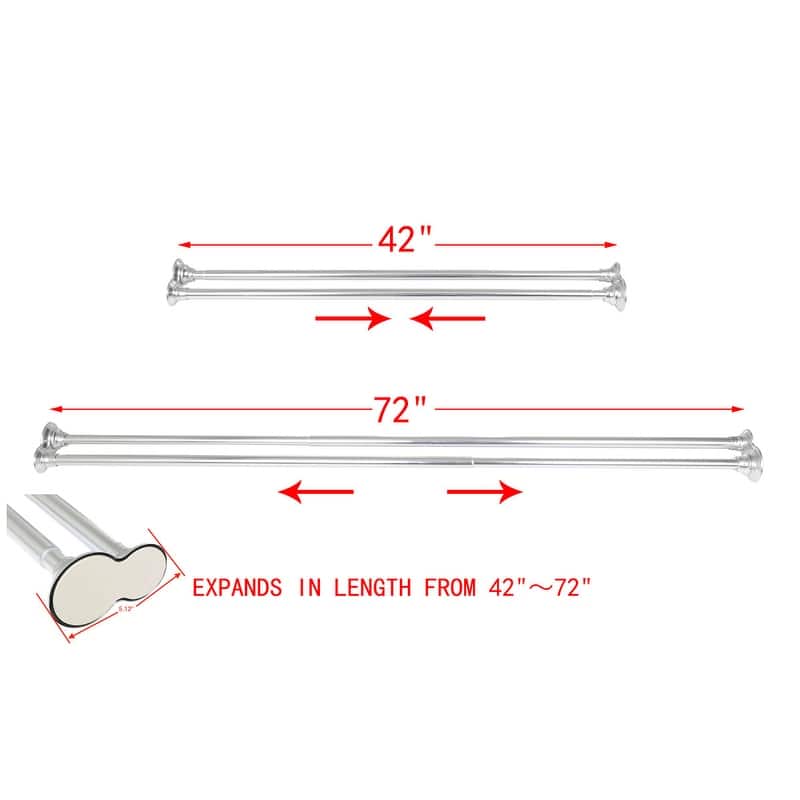 Utopia Alley Adjustable 72-Inch Double Shower Curtain Tension Rods - Rust-Proof Aluminum with Rubber End Cap
