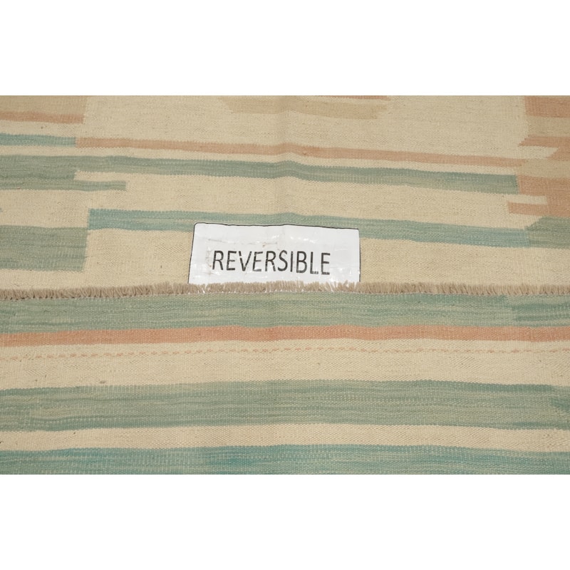 Hand Woven Southwestern Wool Beige Geometric Area Rug - 9' 9'' X 6' 7''