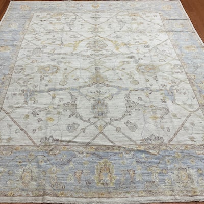 HERAT ORIENTAL Handmade Vegetable Dyed Oushak Wool Rug - 8'9" x 10'1"