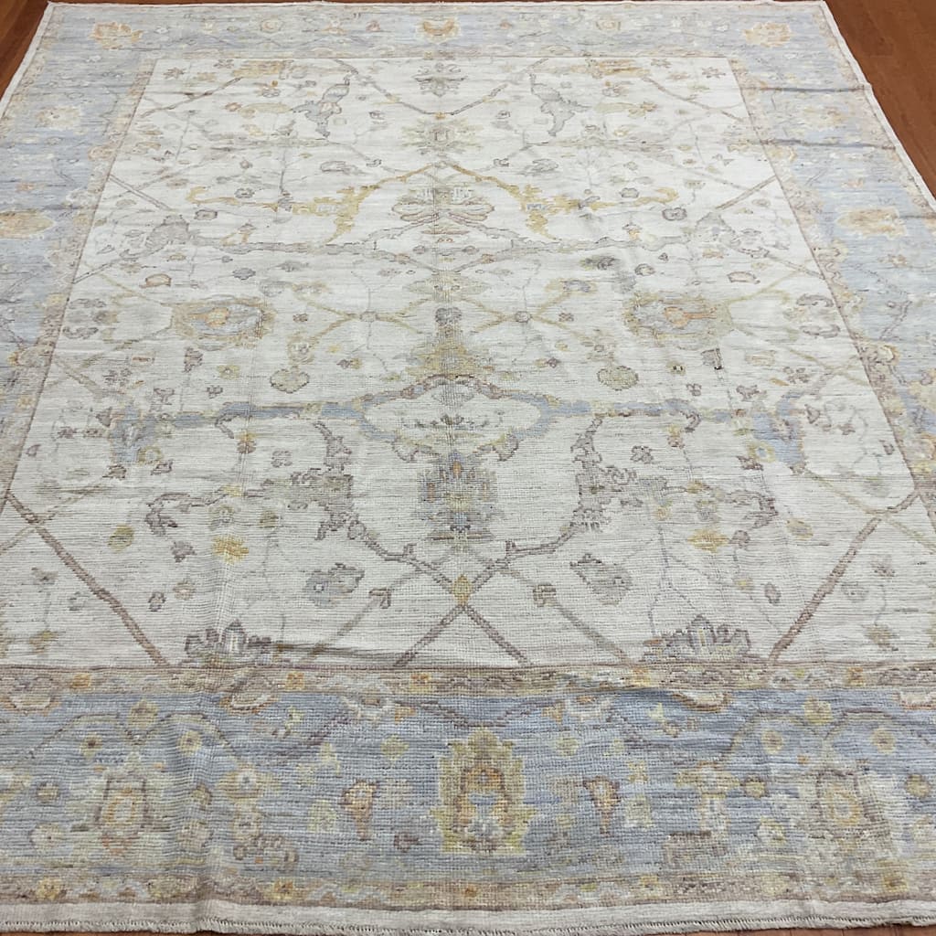 HERAT ORIENTAL Handmade Vegetable Dyed Oushak Wool Rug - 8'9" x 10'1"