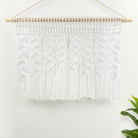 Lush Decor Boho Macrame Leaf Cotton Valance - 30" x 40"