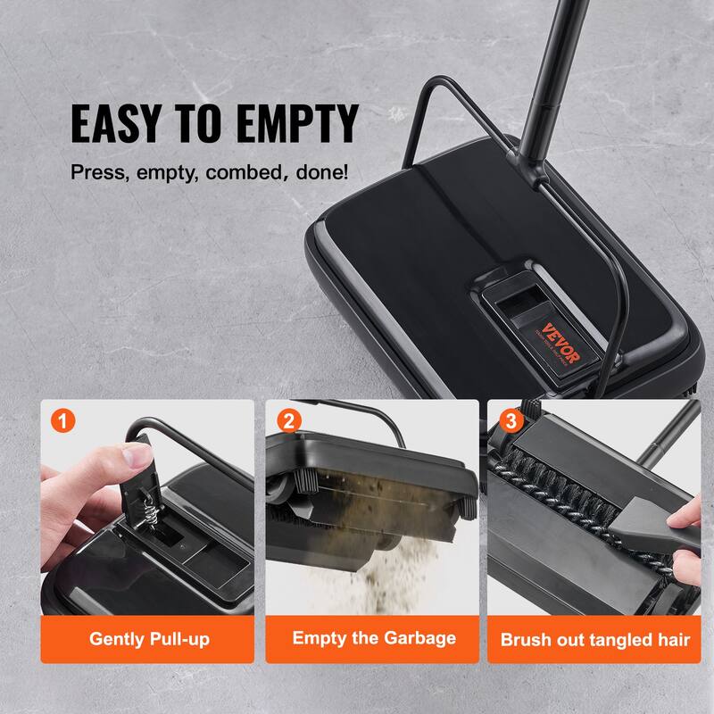 VEVOR Carpet Sweeper 7.87in Path Manual 300ml Capacity for Home Office