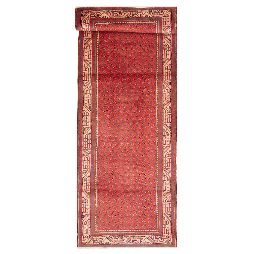 ECARPETGALLERY Hand-knotted Andelz Red Wool Rug - 3'5 x 9'10