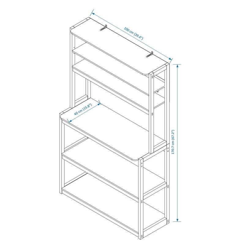 39.37" 5-Tier Bakers Rack for Kitchen with Storage, Coffee Bar, Kitchen Shelves, Microwave Stand