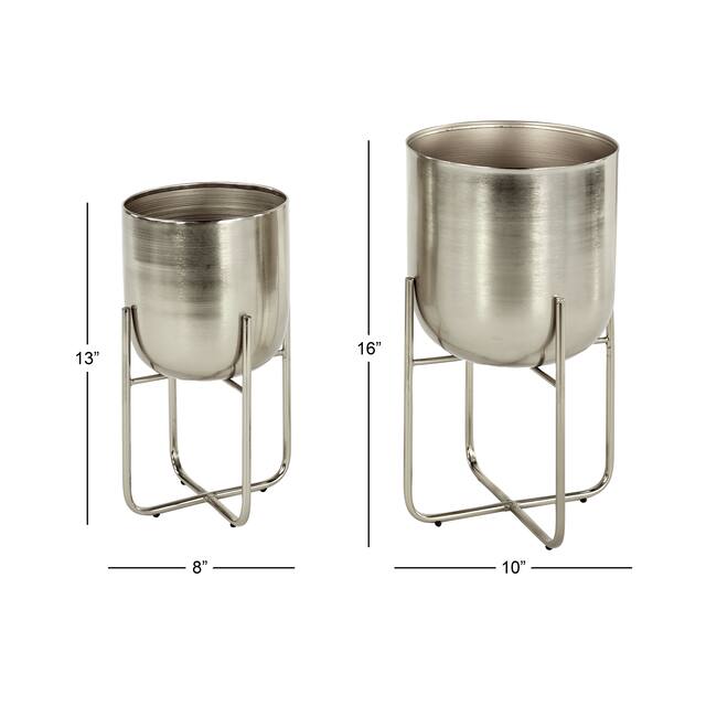 Iron Glam Contemporary Planter (Set of 2) - S/2 16", 13"H